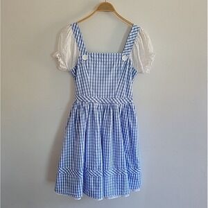 Spirit Wizard‎ Of Oz Dorothy Pinafore Dress Medium Gingham Check Farmgirl Retro
